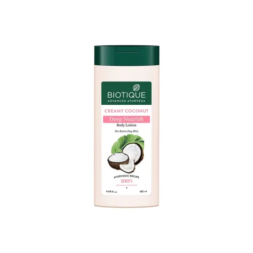 Image of Biotique Creamy Coconut Deep Nourish Body lotion For Extra Dry Skin | Heals, Repairs, and Soothes the Skin | Moisturizin
