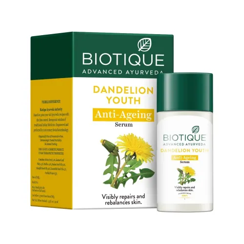 Image of Biotique Dandelion Youth Anti-Ageing Serum| Ayurvedic and Organically Pure| Anti-Ageing Serum for Men & Women| Reduces F