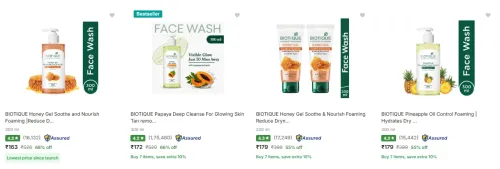 Image of Biotique Face Wash upto 68% Discount