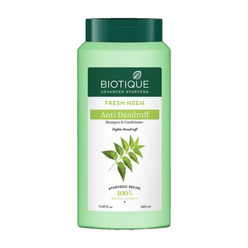 Image of BIOTIQUE Fresh Neem Anti Dandruff Shampoo and Conditioner Controls Dandruff & Dryness (340 ml)