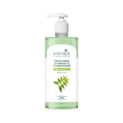 Biotique Fresh Neem Anti Dandruff Shampoo and Conditioner | Controls Dandruff | Eliminates Dryness, Flaking, and Itching