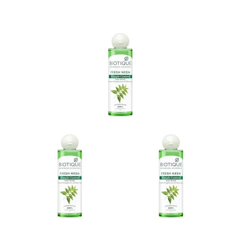 Image of Biotique Fresh Neem Pimple Control Face Wash, 200mL (Pack of 3)