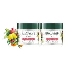 Biotique Fruit Brightening Depigmentation and Tan Removal Face Pack | Ayurvedic and Organically Pure | Tan Removal Face 