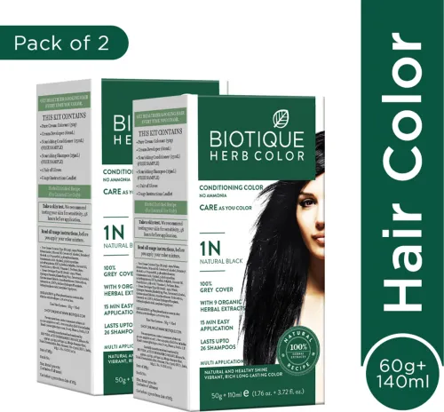 Image of BIOTIQUE Herbcoclor Natural Black- 1N 60g+140ml