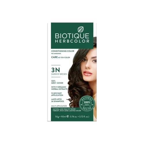 Image of Biotique Herbcolor Conditioning Hair Colour l Ammonia Free Hair Color l 9 Organic Herbal Extracts l Natural and Healthy 