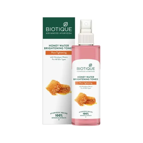 Image of Biotique Honey Water Pore Tightening Brightening Toner with Himalayan Waters | Maintains pH Balance | Moisturized and Hy