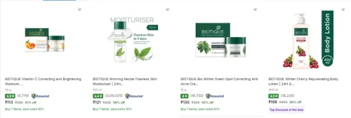 Image of Biotique Moisturizer Starting From @ ₹113