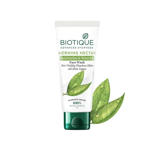 Image of Biotique Morning Nectar Moisturize & Nourish Face Wash | Contains Wild Turmeric, Neem Leaves, & Morning Nectar | Visibly