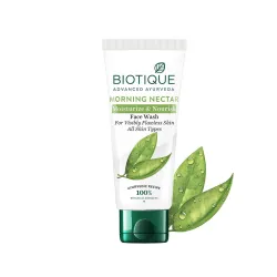 Biotique Morning Nectar Moisturize & Nourish Face Wash | Contains Wild Turmeric, Neem Leaves, & Morning Nectar | Visibly