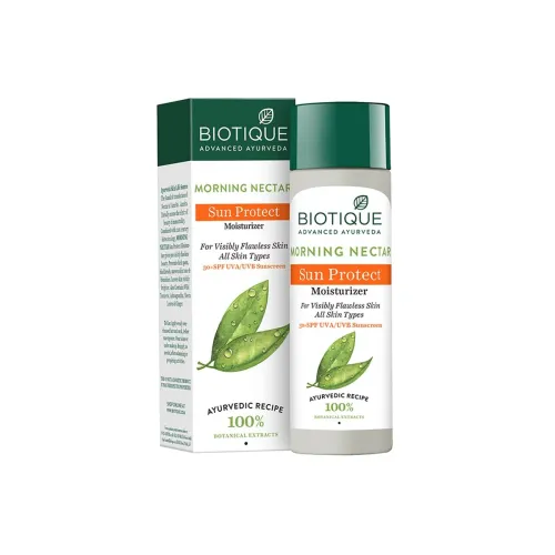 Image of Biotique Morning Nectar Sun Protect Moisturizer SPF 30 UVA/UVB Sunscreen | Contains Wild Turmeric, Neem Leaves, & Mornin