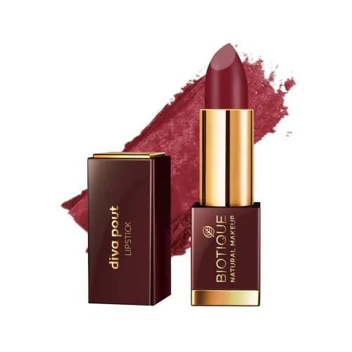 Image of Biotique Natural Makeup Diva Pout Lipstick, Dark Romance, 4g