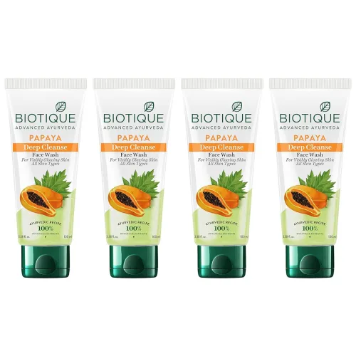Image of Biotique Papaya Deep Cleanse Face Wash | Gentle Exfoliation