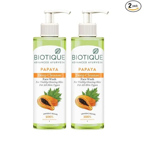Image of Biotique Papaya Deep Cleanse Face Wash All Skin Types 400ml (200ml x 2)