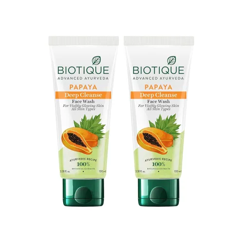 Image of Biotique Papaya Deep Cleanse Face Wash (2x100ml)