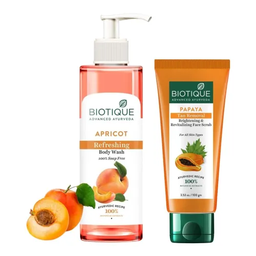 Image of Biotique Papaya Scrub & Apricot Body Wash (200ml)