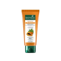Biotique Papaya Tan Removal Brightening & Revitalizing Face Scrub | Gentle Exfoliation | Smooth and Clear Complexation | 100% Botanical Extracts| Suitable for All Skin Types | 100g