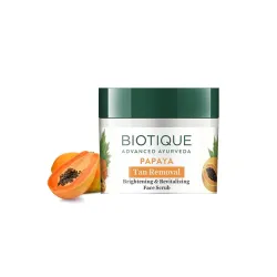 Biotique Papaya Tan Removal Brightening & Revitalizing Face Scrub | Gentle Exfoliation | Smooth and Clear Complexation |