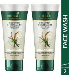 BIOTIQUE Rice Water & Niacinamide Gel |Removes Excess Oils & Reduce Blemishes Face Wash (200 g)