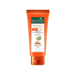 Biotique Bio Sandalwood Sunscreen Ultra Soothing Face Lotion, SPF 50+ |Ultra Protective Lotion| Keeps Skin Soft, Fair an