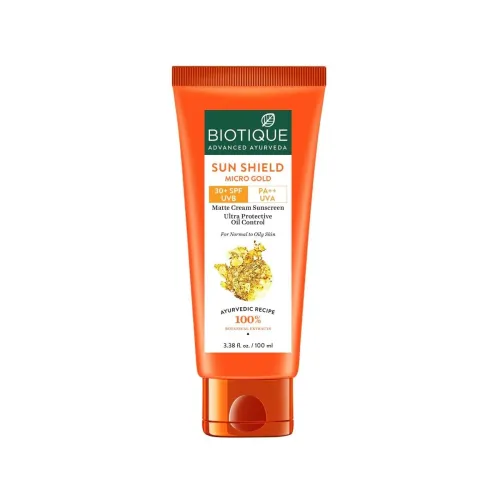 Image of Biotique Sun Shield Micro Gold 30+Spf Matte Cream( Pack Of 1)