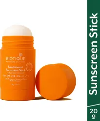 BIOTIQUE Sunscreen - SPF 50 PA+++ Sandalwood Ultra Protective Stick with UVB and Retinol (20 g)