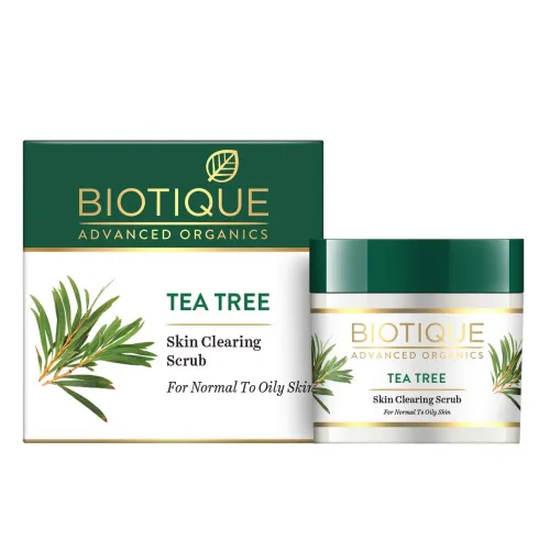 Image of Biotique Tea Tree Skin Clearing Face Scrub for Normal to Oily Skin, 50g