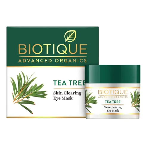 Image of Biotique Tea Tree Skin Clearing Eye Mask, Green, 15 g