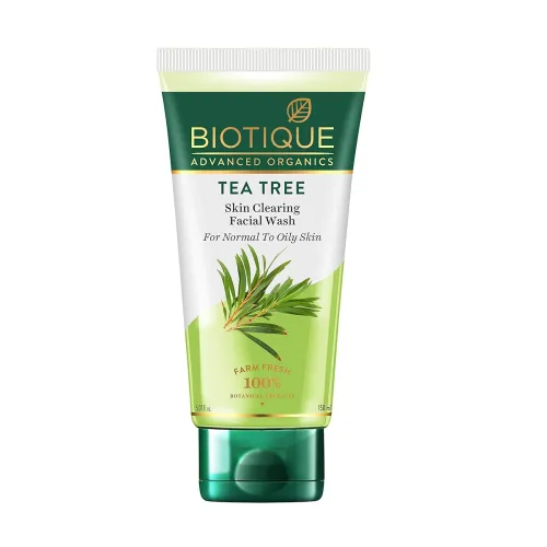 Image of Biotique Tea Tree Skin Clearing Face Wash | Acne & Pimple Treatment Face Wash | Helps Control Oil, Reduce Blemishes & Pr