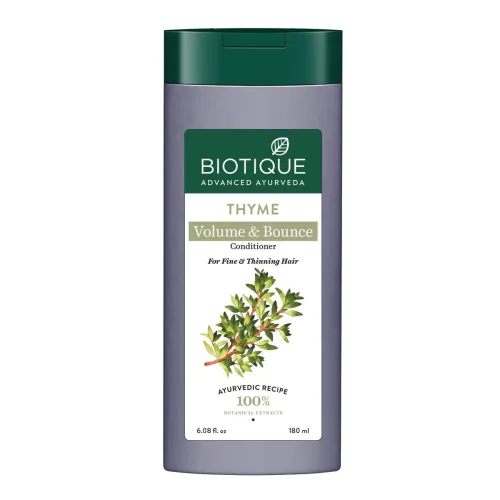 Image of Biotique Thyme Volume Conditioner For Fine And Thinning Hair | Gives Volume And Bounce To Hair | Helps In Thicken Follic
