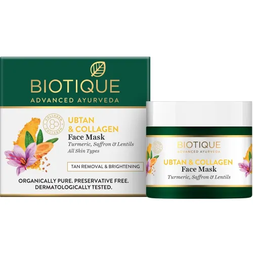 Image of Biotique Ubtan & Collagen Skin Brightening Face Pack Mask 50g