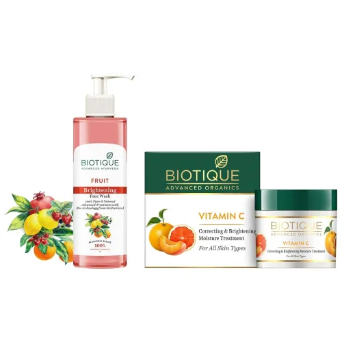 Image of Biotique Vitamin C Correcting & Brightening Non Greasy Face Cream For All Skin Types, 50g Younger Looking Nourished & Br