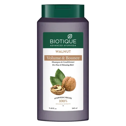 Image of Biotique Bio Walnut Volume and Bounce Shampoo and Conditioner | For Fine and Thinning Hair| Volumizing Shampoo for Thin 