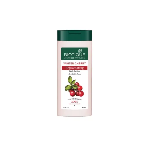 Image of Biotique Winter Cherry Rejuvenating Body Lotion | Moisturizes and Hydrates the Skin | Prevents Ageing, Wrinkles and Dark