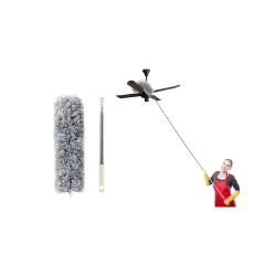 BKDT Marketing 2025 Upgraded Long Handle Microfiber Feather Duster Extendable Pole 30-100 inch, Anti Scratch Bendable Washable Brush for Ceiling Fan, Cobweb, Roofs, Walls, Window, Grill, Blinds etc