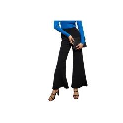 Black Bell Bottom Textured Pants