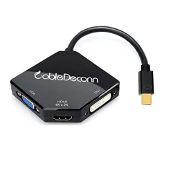 Black Cobra Mini DisplayPort DP To HDMI VGA DVI Converter Adapter