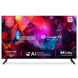 BLACK + DECKER 126 cm (50 inches) A1 Series 4K Ultra HD LED Smart Google TV BXTVGU50UD2875ATIN (Black)