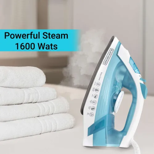 Image of Black & Decker ?BXIR1602IN 1600 W Steam Iron (Sea Blue, White)