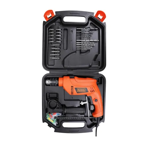 Image of BLACK+DECKER HD555K50-IN 550W IMPACT DRILL KIT 