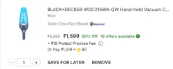 BLACK+DECKER WDC215WA-QW Hand Vacuum Cleaner 