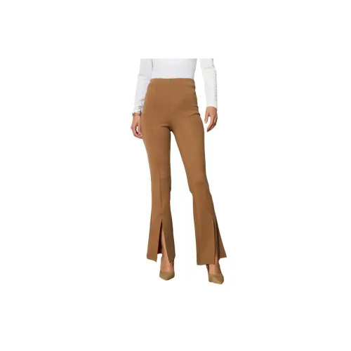 Image of Black Front Slit 4-Way Stretch Slim Pants