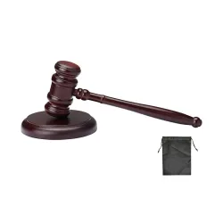 Black Gavel and Block Set 2-Piece Traditional Wooden Gavel Set for Judge