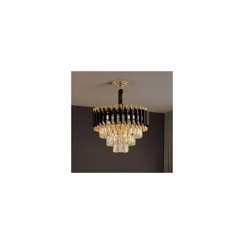 Image of Black Gold Chandelier with K9 Crystal for Home Decoration