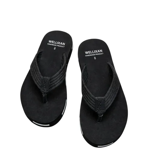 Image of Black Lightweight EVA Cushioned Orthopedic Flip-Flops
