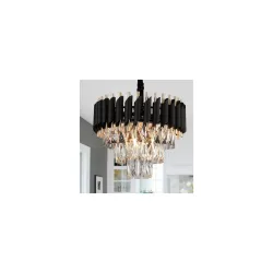 Black Mamba Modern K9 3-Tier Round Crystal Chandelier 