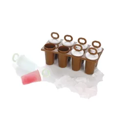 Black Olive Kulfi Maker Mould with Tray - Ice Cream Popsicle Mold Set Reusable Kulfi Ice Candy Maker with Sticks Homemade Ice Pop Mould Freezer Dessert Mould for Kids and Family Use