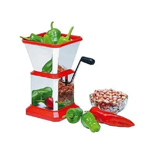 Image of Black Olive Small Chilly Cutter for Kitchen - Multifunction Stainless Steel Vegetable Chopper with Sharp Blade & Handle 