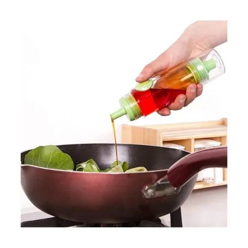 Image of Black Olive Plastic Oil Bottle With Spray & Pourer