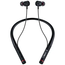 Black-R Bluetooth Wireless in Ear Earphones with Mic, Bombastic Bass - 13 mm Drivers, Dust and Water Resistant, Fast Charge, Low Latency, v5.4 Bluetooth Neckband, Black