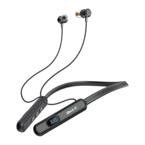 Image of Black-r Digital Display ENC Bluetooth Neckband 